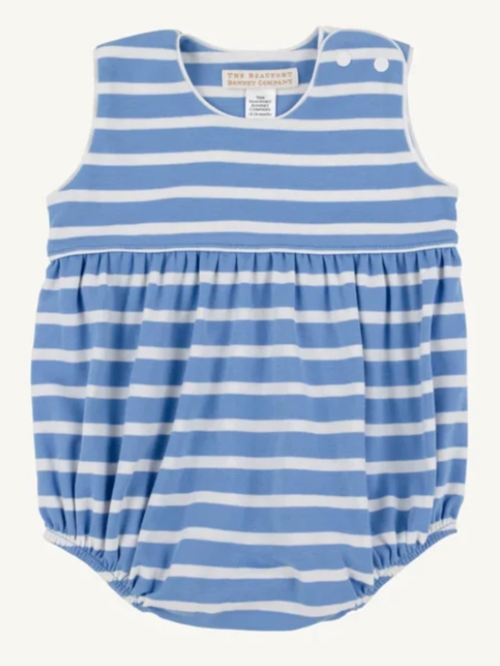 The Beaufort Bonnet Company Blue Stripe Bubble Romper 18-24M Excellent Condition
